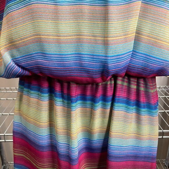 Lucy Love Acapulco Striped Dress Size L Multicolor Coquette Girly Summer Party - Picture 6 of 12